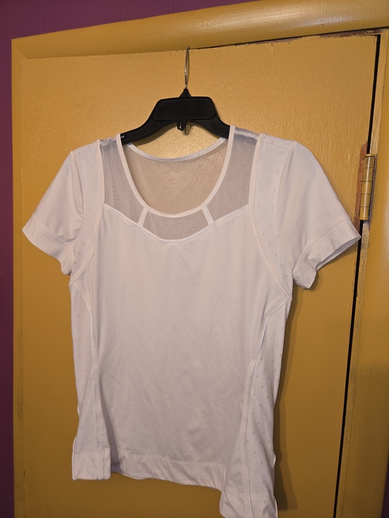 Adidas by Stella McCartney Tops - Adidas by Stella McCartney White Short-Sleeve Mesh Yoke Yoga Top
